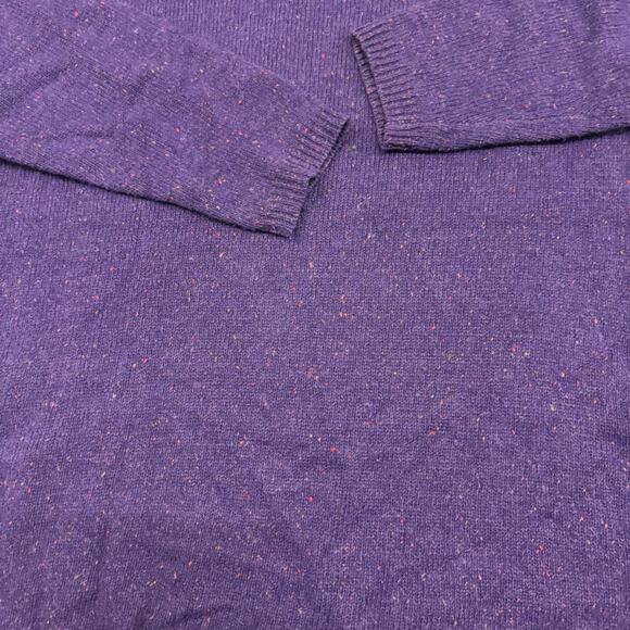 Vintage Fair Isle Nordic Sweater Wool Blend Size M Purple Hand Knit Karen Scott - Picture 8 of 8